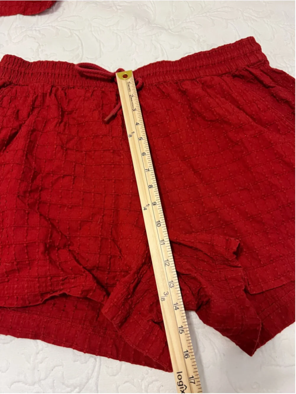 Women's Lou & Grey Red Textured 2 Piece Set Size XL & L Cotton/Linen Blend